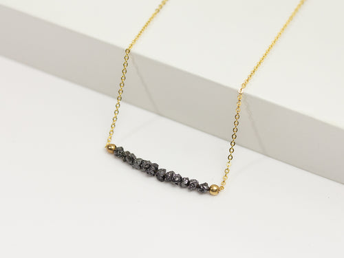 14K Yellow Gold Raw Diamond Necklace