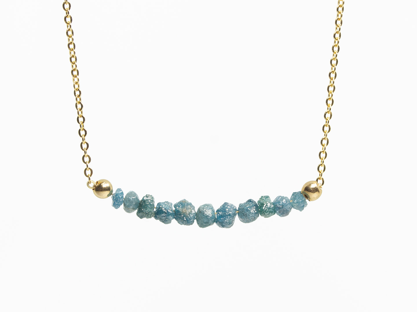 14K Yellow Gold Raw Diamond Necklace