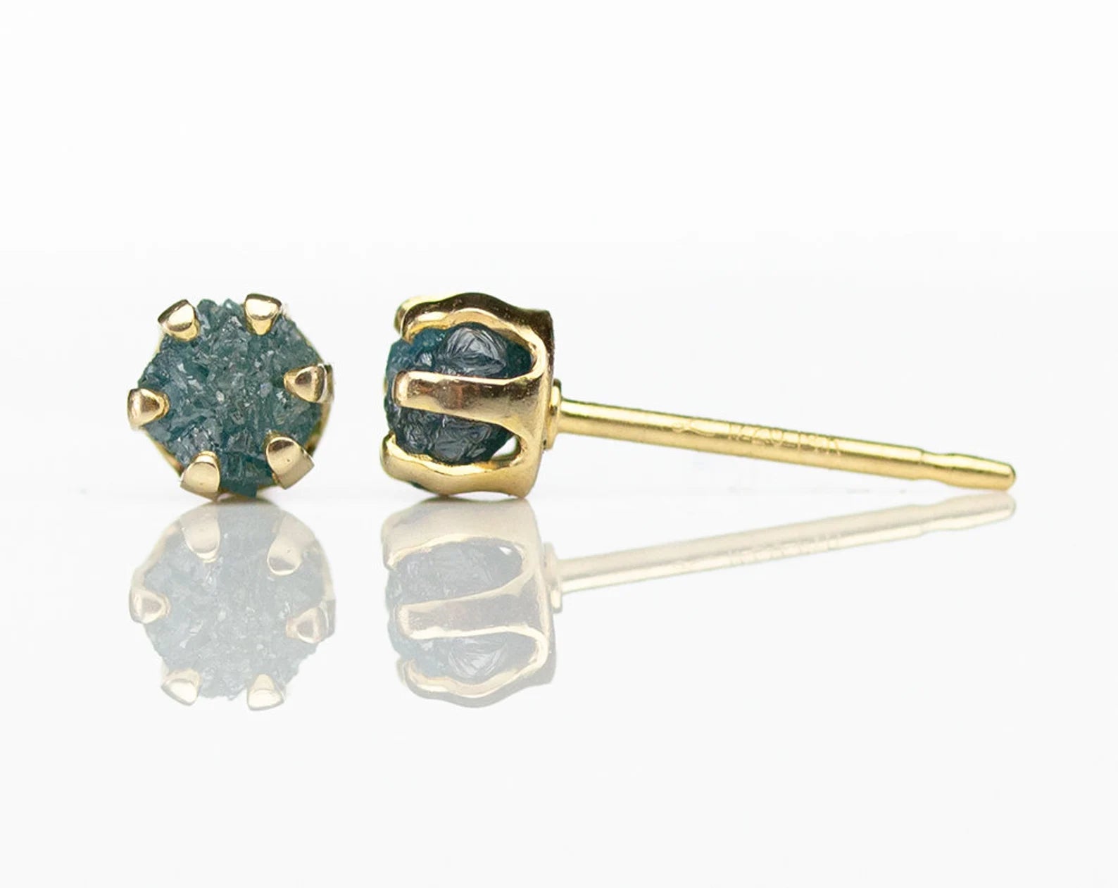 Gold Rough Diamond Stud Earrings