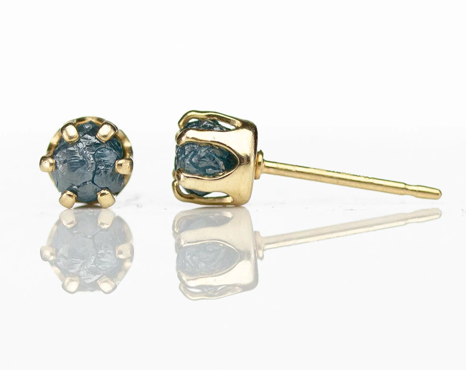 Gold Rough Diamond Stud Earrings