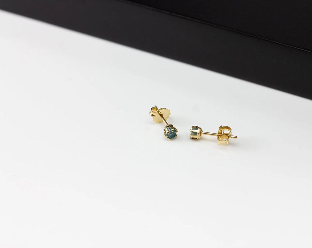 Gold Rough Diamond Stud Earrings