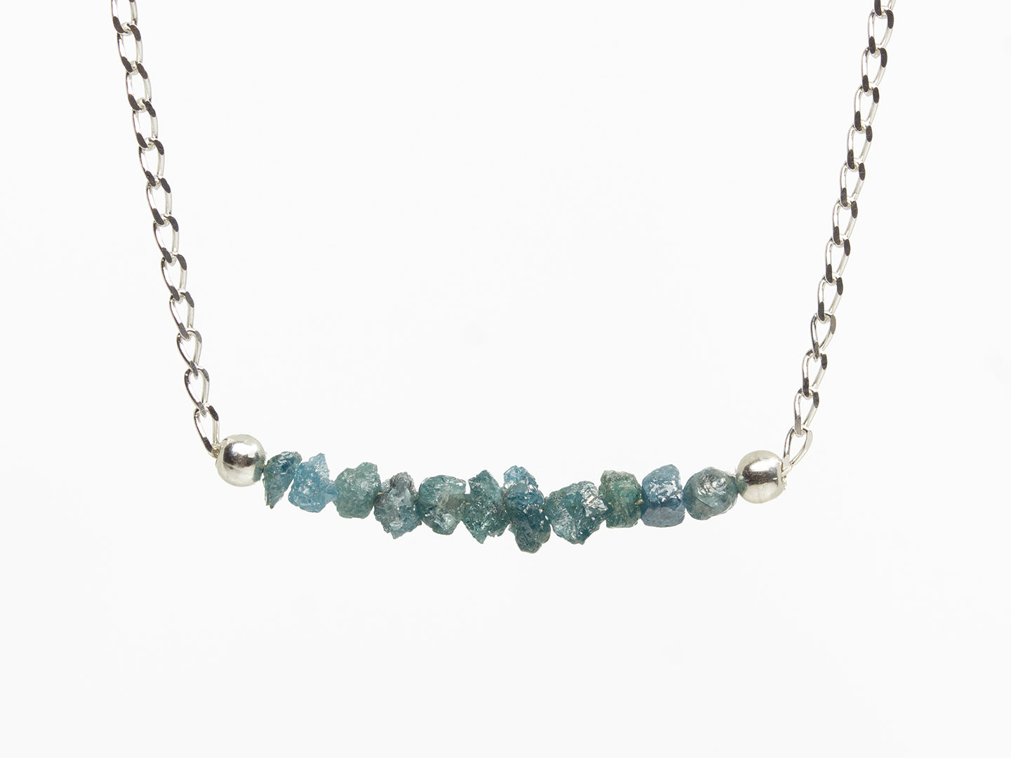 Sterling Silver Raw Diamond Necklace